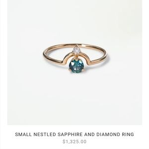 Unique blue sapphire and diamond ring in gold from wwake in size 7